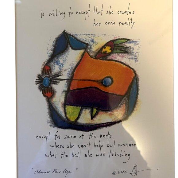 Brian Andreas Signed Print, Matted Framed "Almost New Age" 2002 - Picture 2 of 4